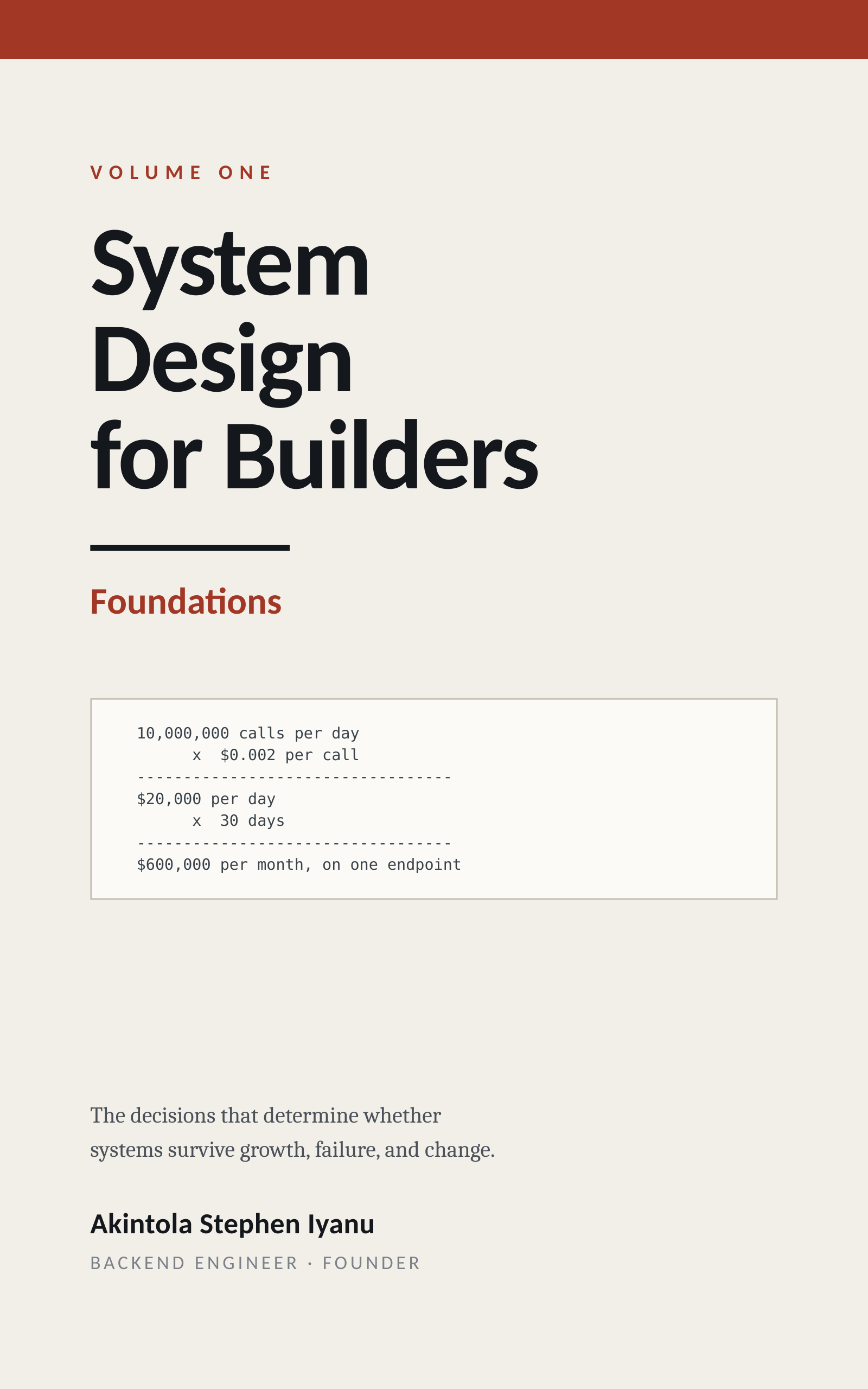 Gamms — System Design for Builders: Volume 1, Foundations is a practical book about…
